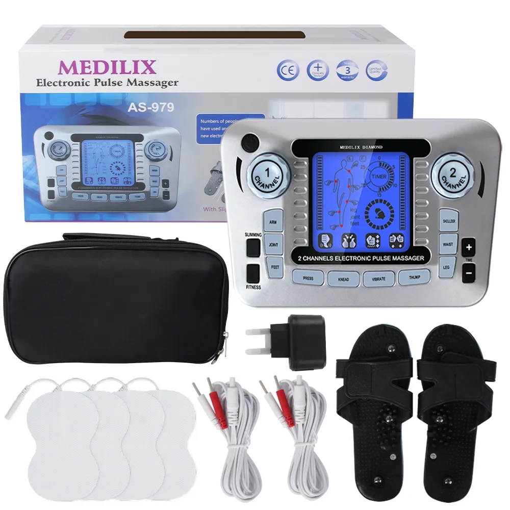 Tens Pain Relief Unit - 12 โหมดดิจิตอลเครื่องนวดชีพจรไฟฟ้า Tens EMS เครื่องกระตุ้นกล้ามเนื้อเครื่องบําบัดนวดเครื่องมือบรรเทาอาการปวด Health